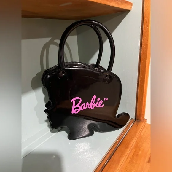 Rare Vintage Black Vinyl Barbie Purse by F.A.O Schwarz - Picture 3 of 4